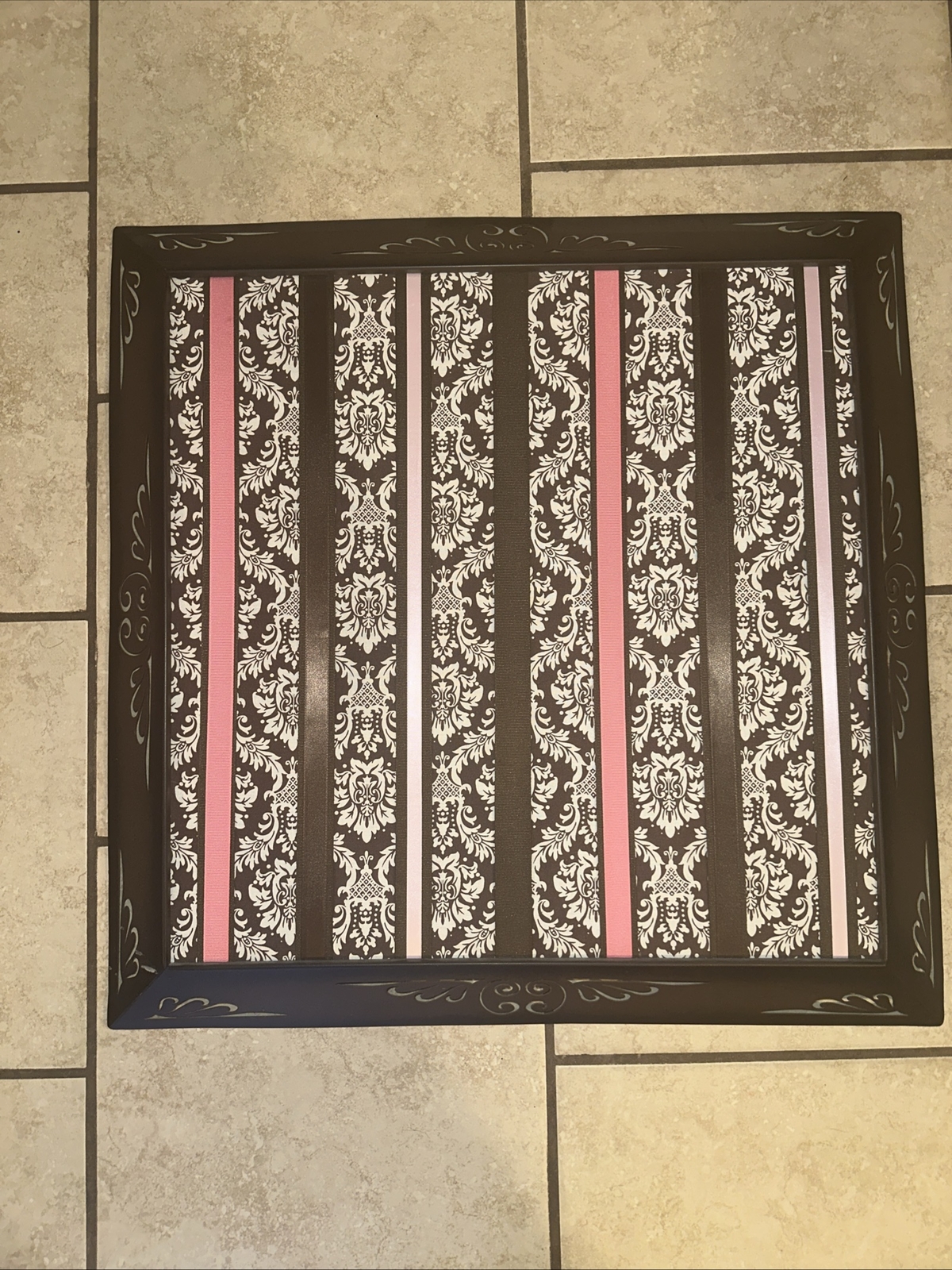 Customs Made Headband Holder Hair Bows Organizer for Girls 22inx22in Brown Pink