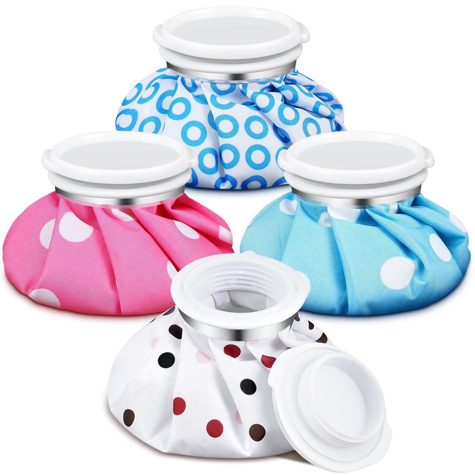 4 Pack Reusable Ice Pack Cold and Hot Water Bag for Injuries Pain Relief