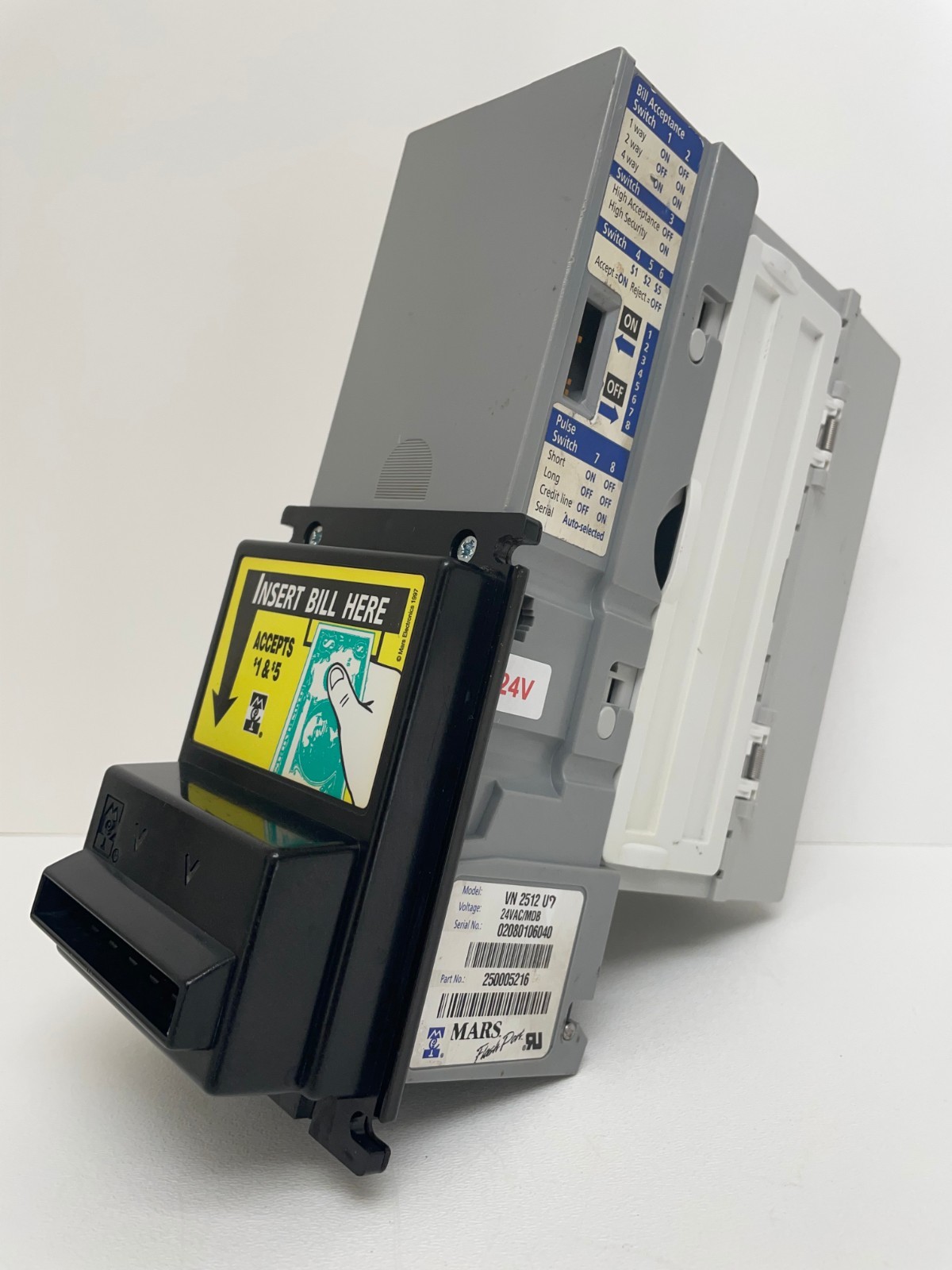 Mars VN 2512 U7 MDB BILL ACCEPTOR BILL, VALIDATOR $1 & $5 *COMPLETELY REBUILT*