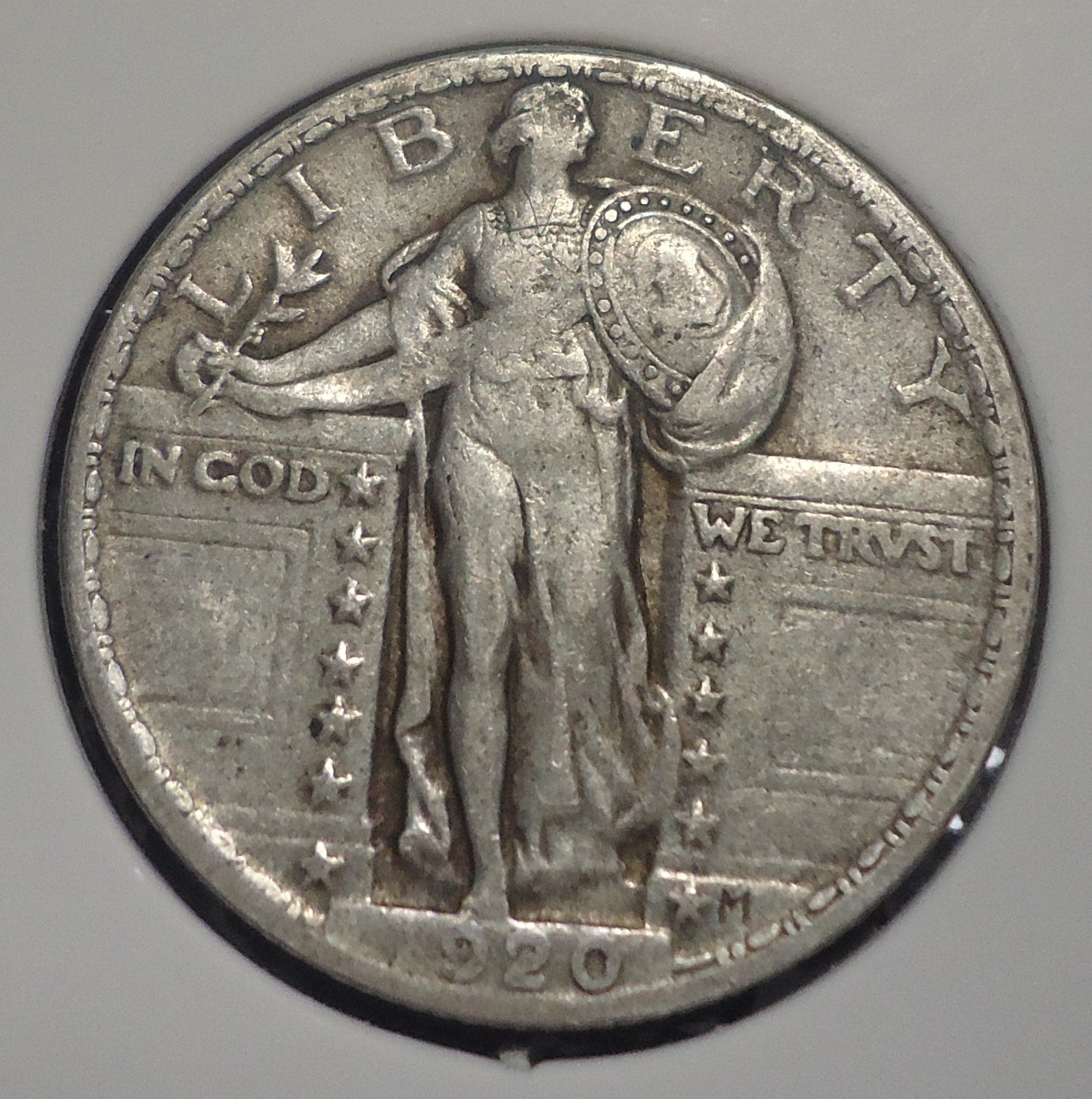1920 Very Fine+/Extremely Fine Standing liberty silver 25C quarter FREE SHIPPING