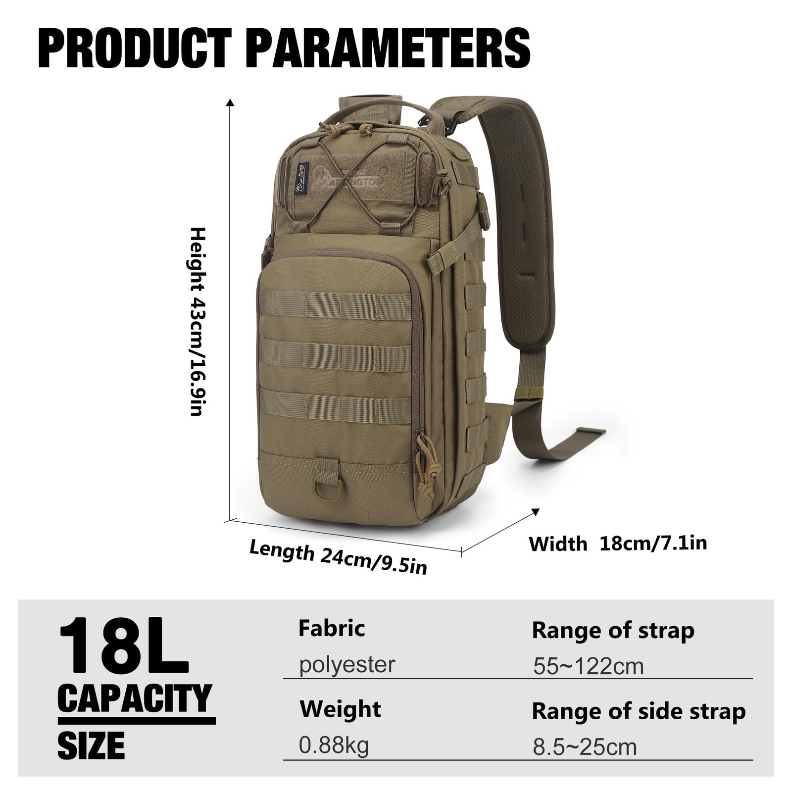 Mardingtop Small Tactical Backpack Molle Military Rucksack Daypack for Backpacki