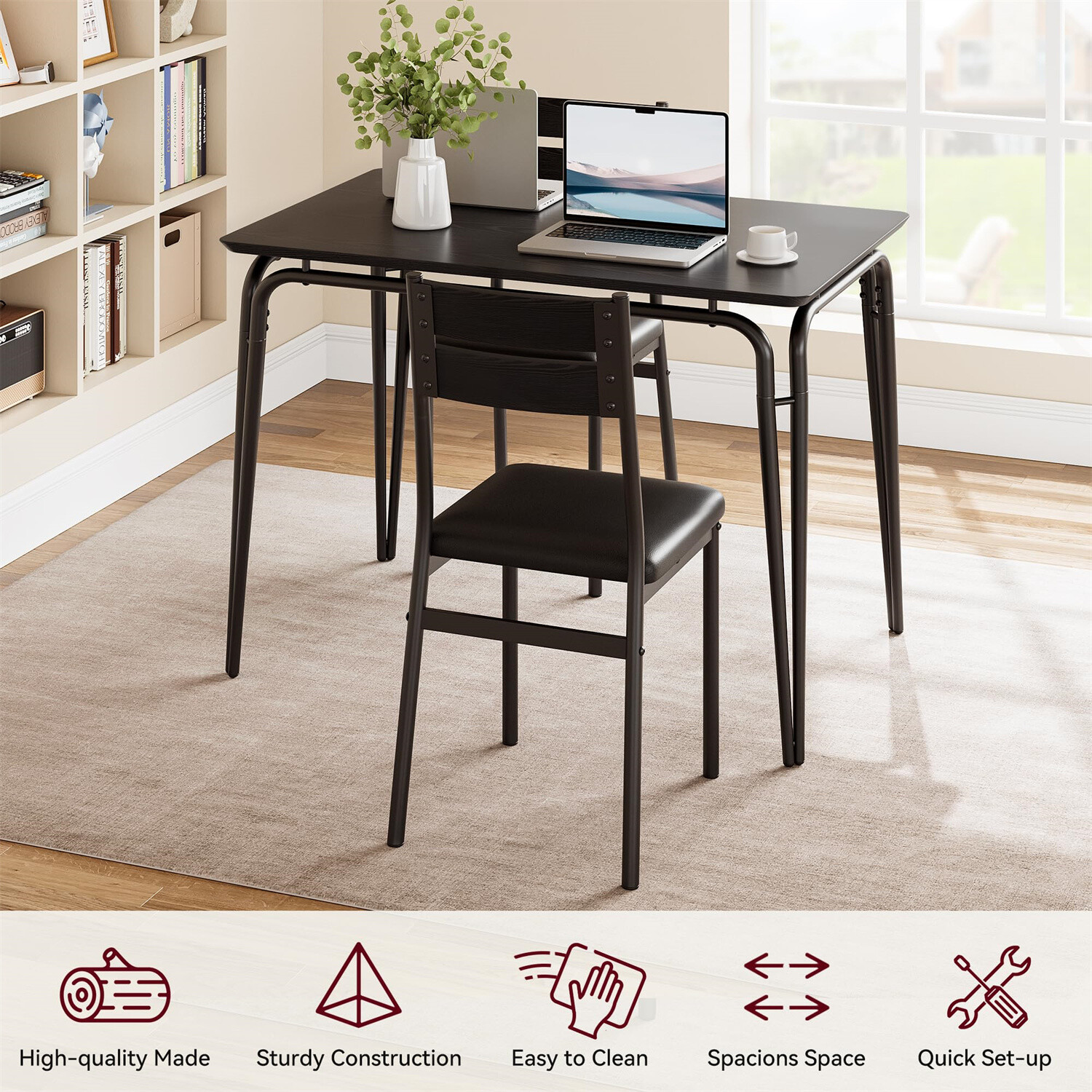 ☑️Dining Table 5 Piece Kitchen & Dining Room Sets for Small Space Table and Cha