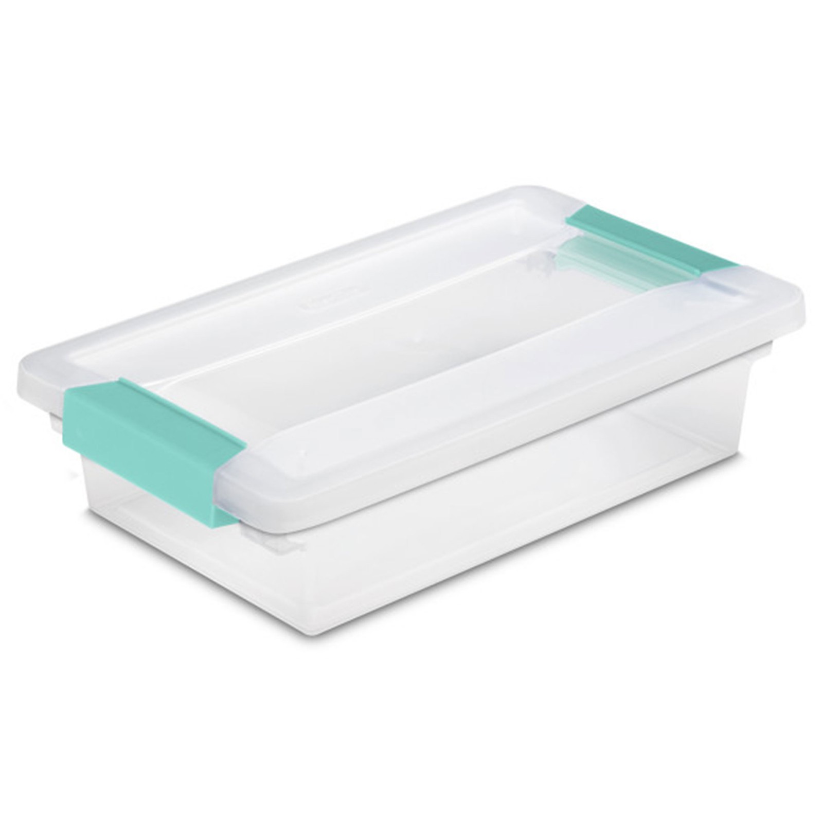 Sterilite Small Clip Box Clear Storage Bins Tote Container w/ Latching Lid, 6 Ct