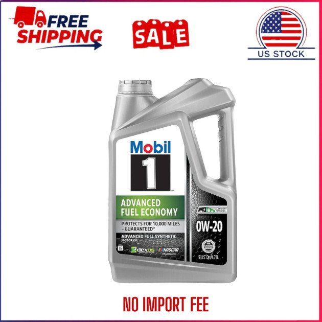 Mobil 1 Advanced Fuel Economy Full Synthetic Motor Oil 0W-20, 5 Quart