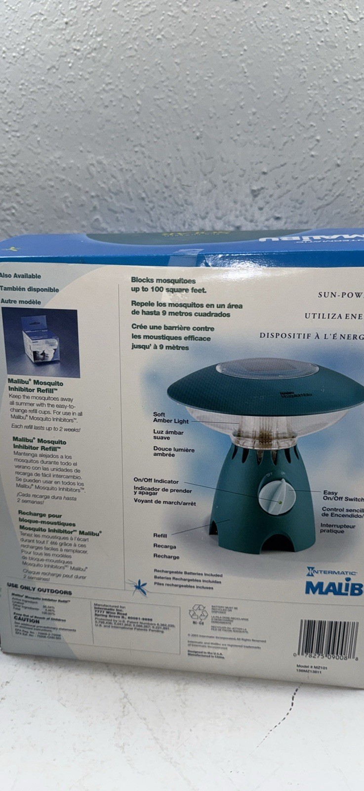 Malibu Mosquito Inhibitor Battery Powered Black Mosquitoes 100sq ft