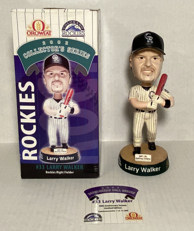 Colorado Rockies Bobblehead Larry Walker 2002 Collector Series MLB Baseball