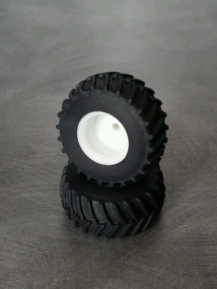 1/64 Farm custom scratch 800/70R38 tractor tires white rims (1 pair)