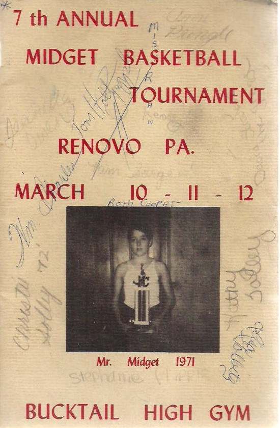 1971 MIDGET BASKETBALL TOURNAMENT (Renovo PA) Bucktail High autographed program