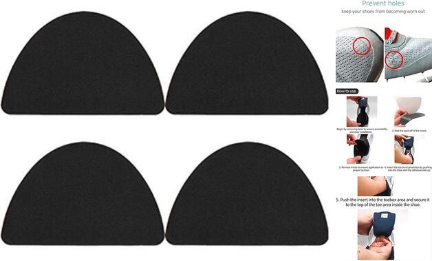 Shoe Toebox Toeburst Blowout Hole Prevention Insert/Patch () Black