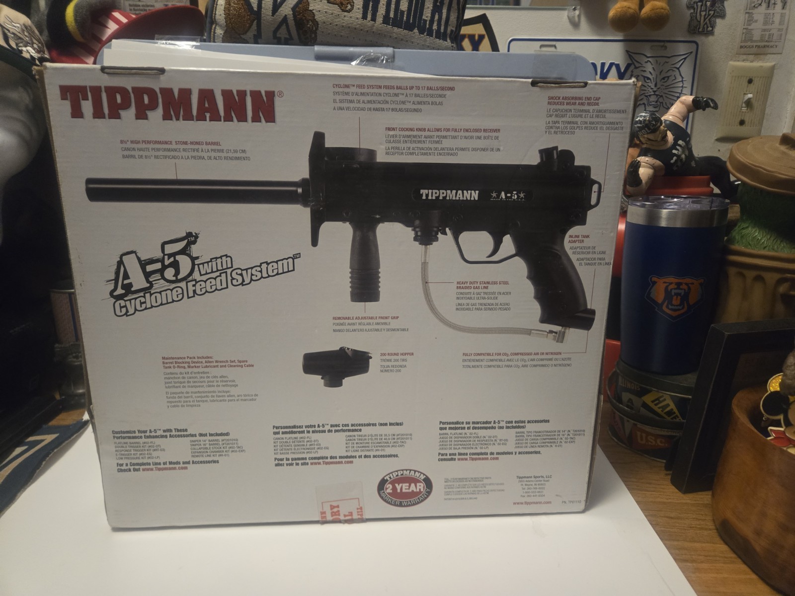 Tippmann A-5 With Cyclone Feed System Paintball Gun