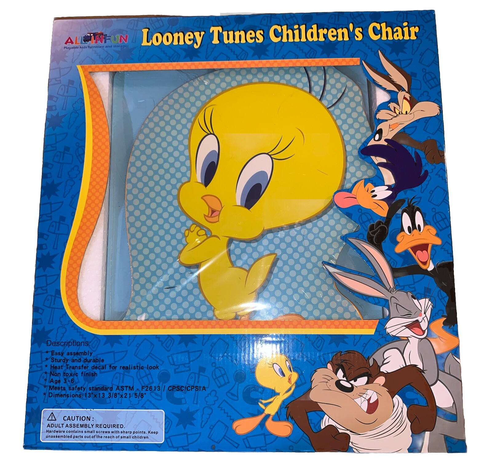 Children’s Chair Looney Tunes Character Tweety Bird  Wood