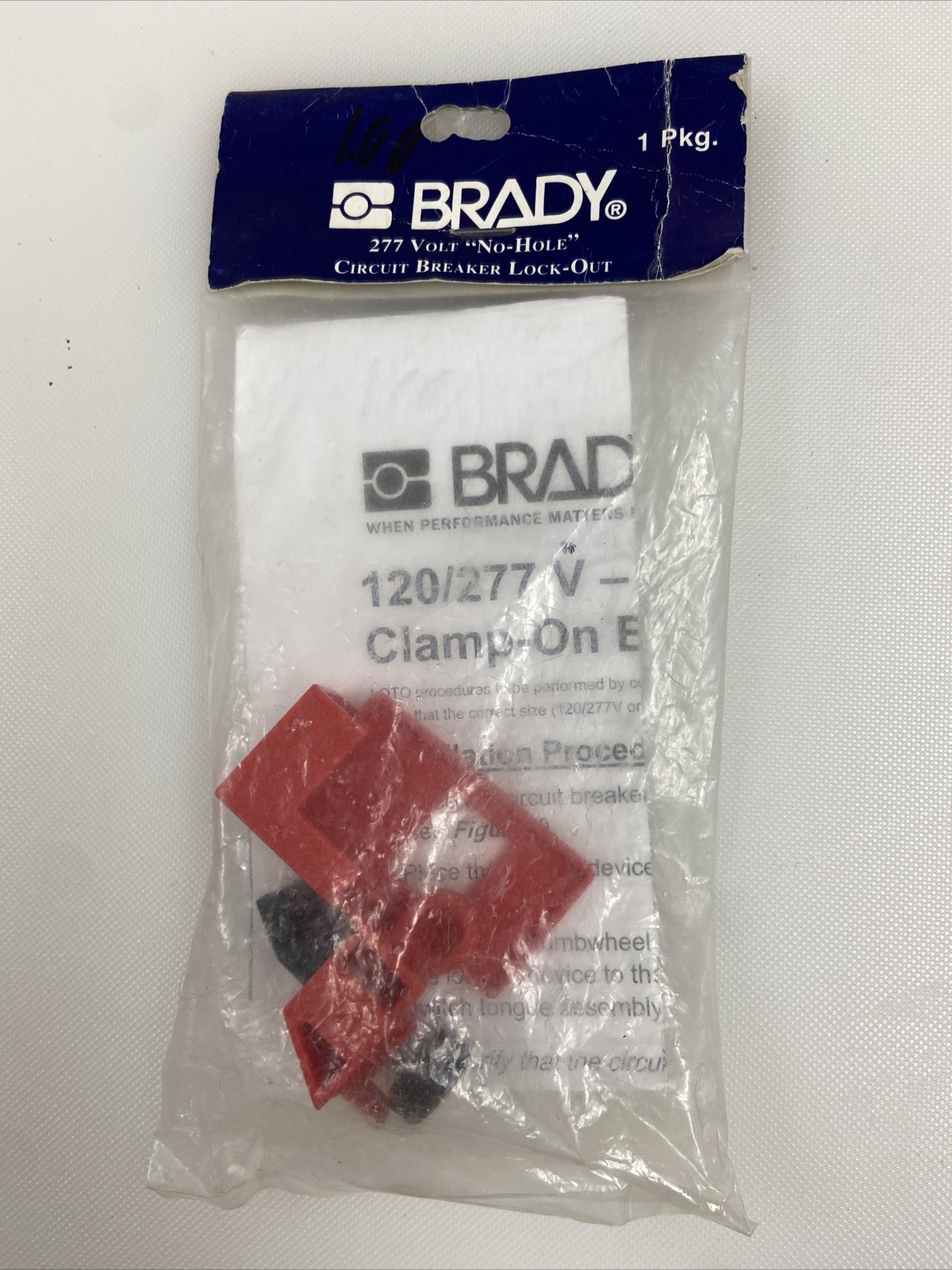 Brady Electrical Lockout Cat. # 65396 277 Volt No Hole Circuit Breaker Lock