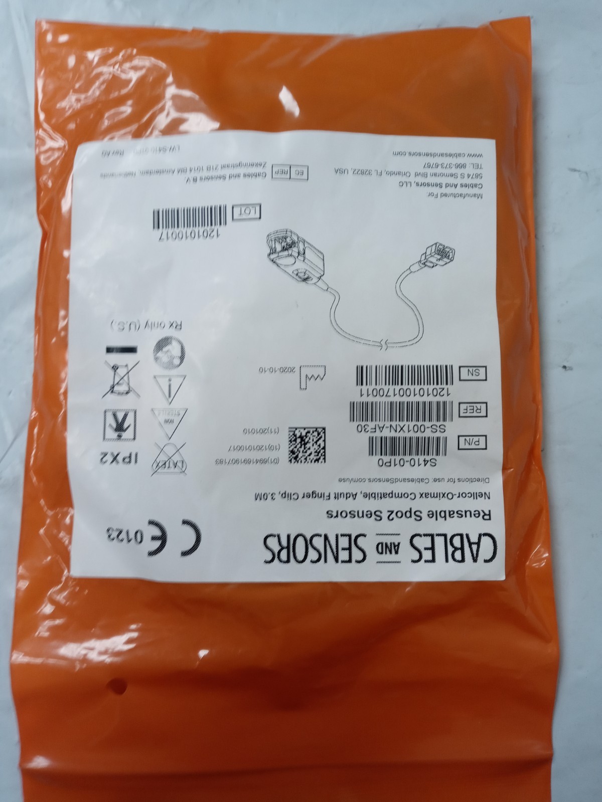 Nellcor OxiMax Adult Finger Clip SpO2 Sensor 3.0m | SS-001-AF30