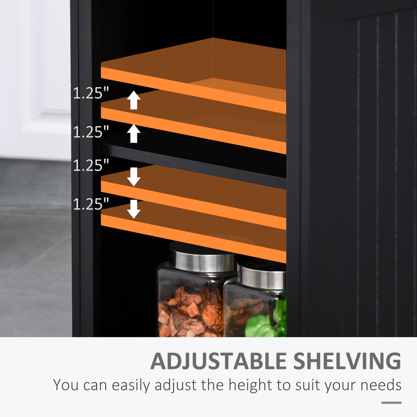 47" Fluted-Style Kitchen Island