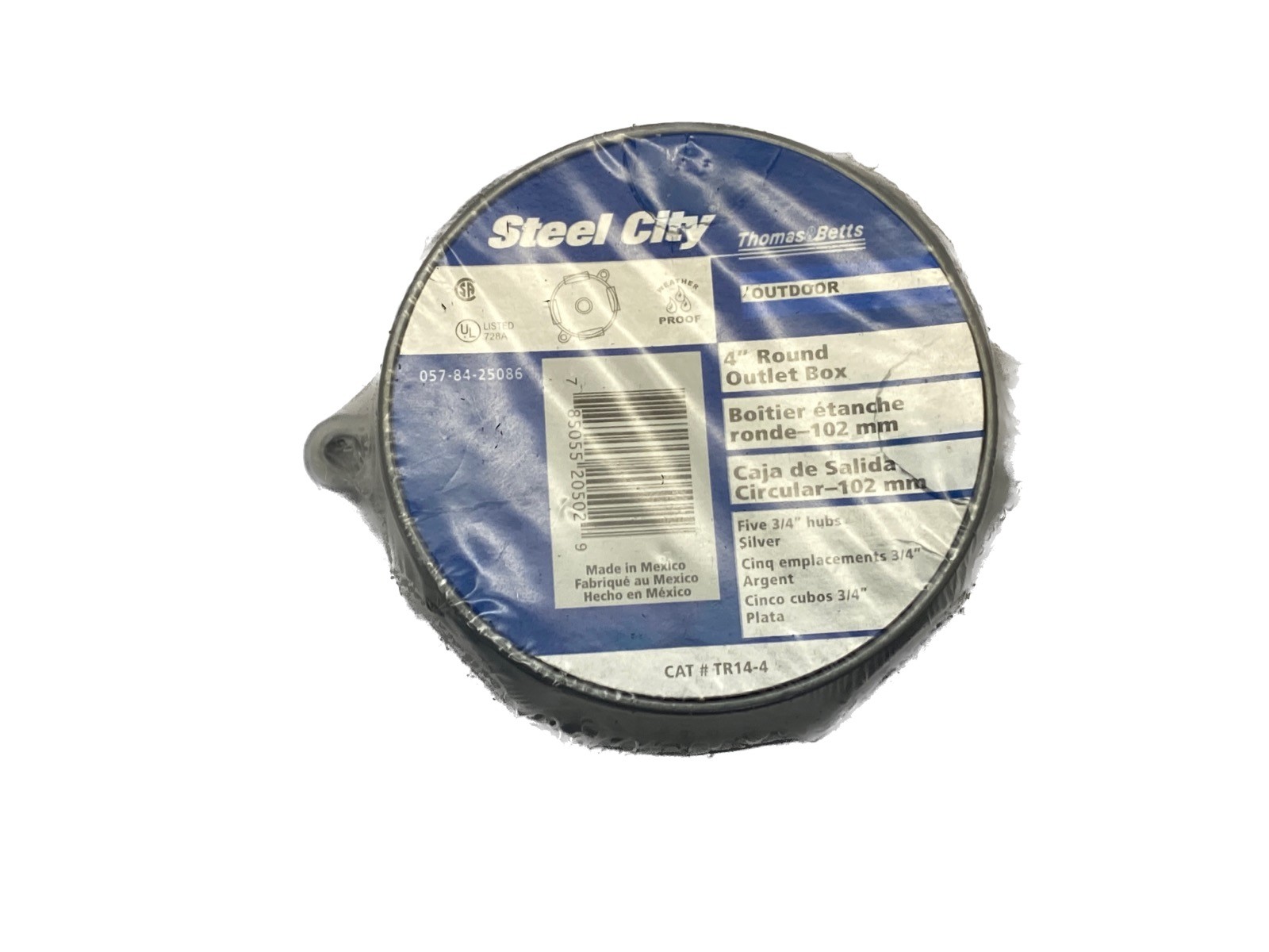 NEW Steel City 4” Round Five 3/4” Holes Weather Proof Outlet Box TR14-4