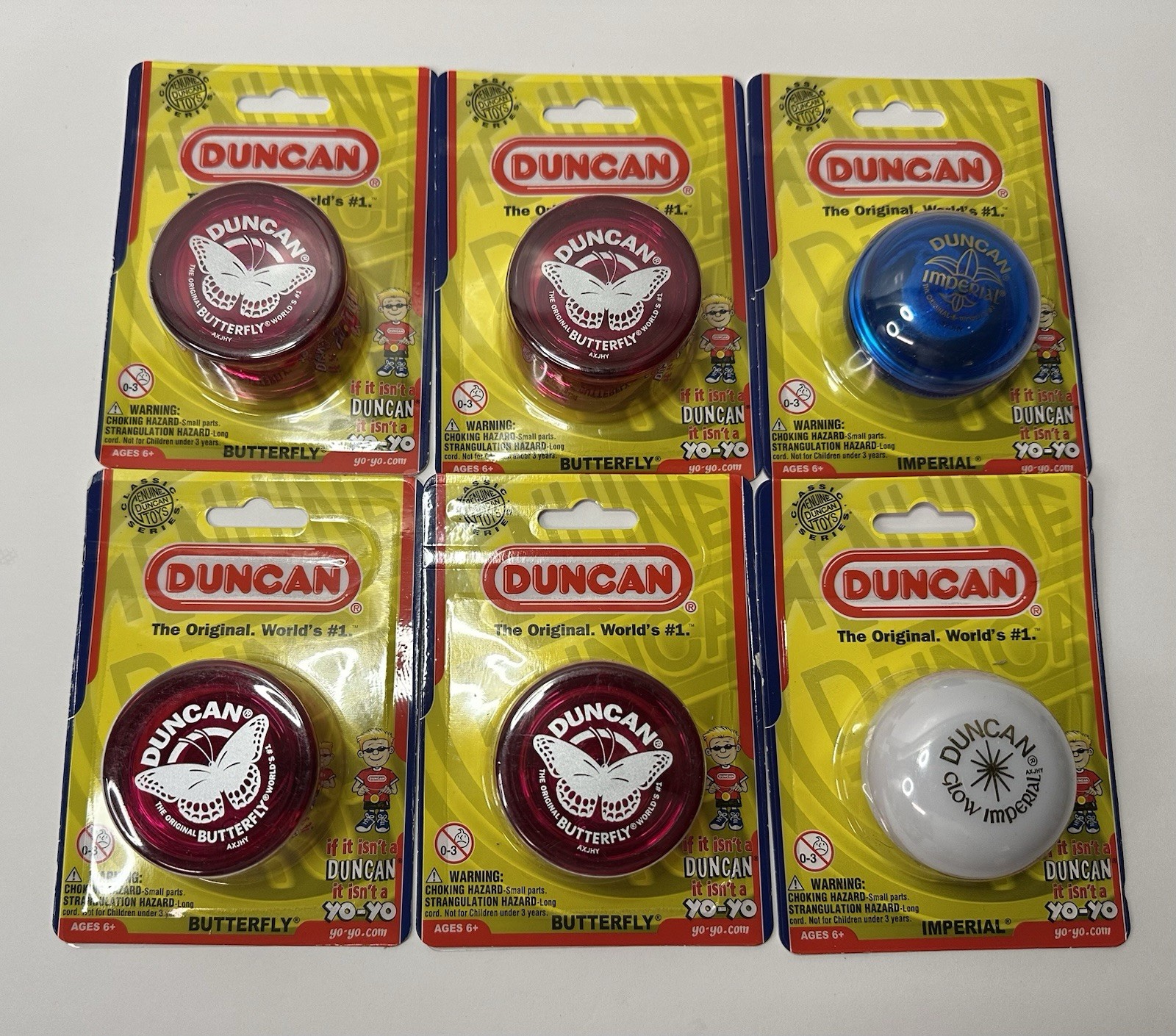 Duncan Yo-Yo's Butterfly & Imperial / Blue Red White / Lot Of 6 / Brand New