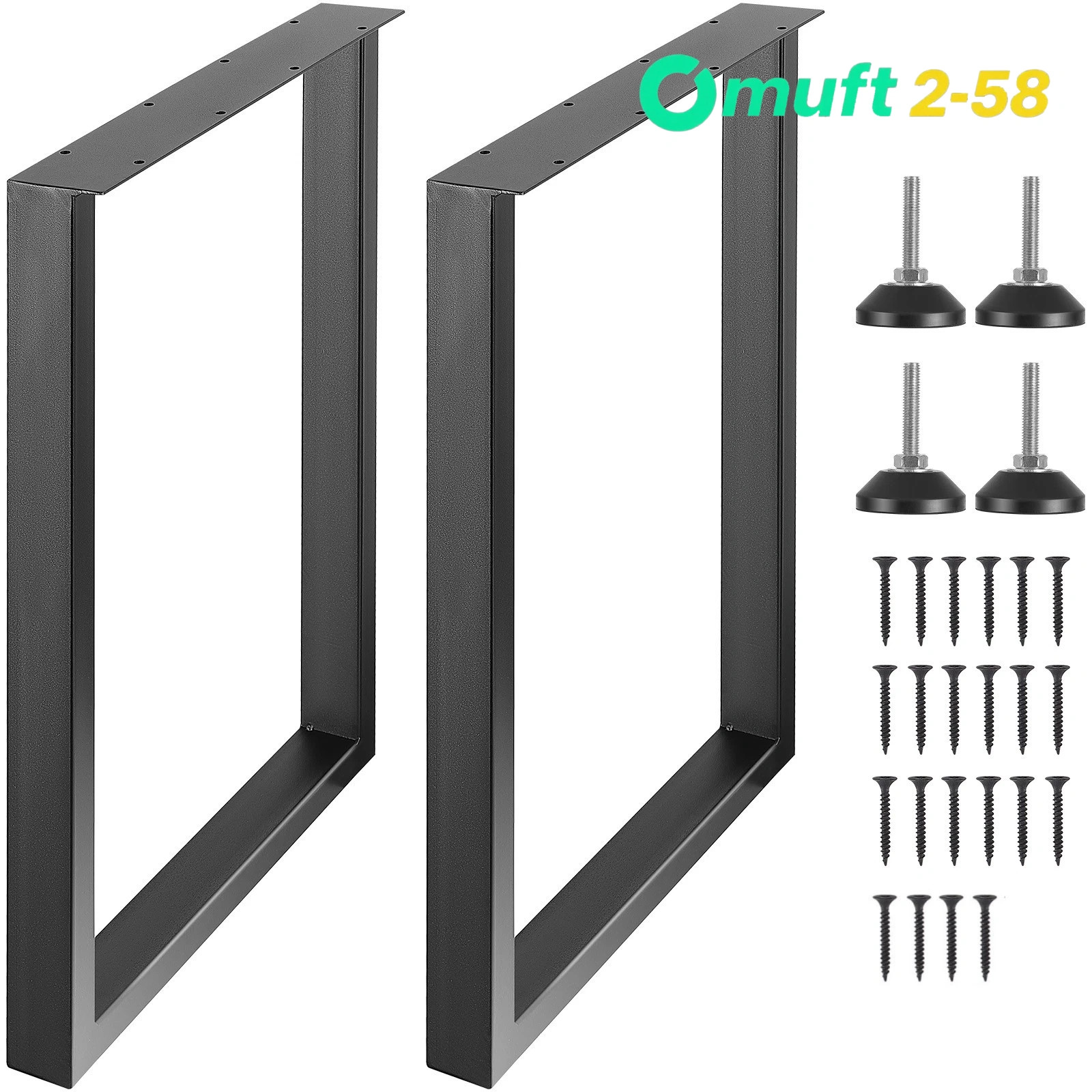 New Pair Metal Table Legs 28 Inch Square Frame for DIY Dining Kitchen Table Desk