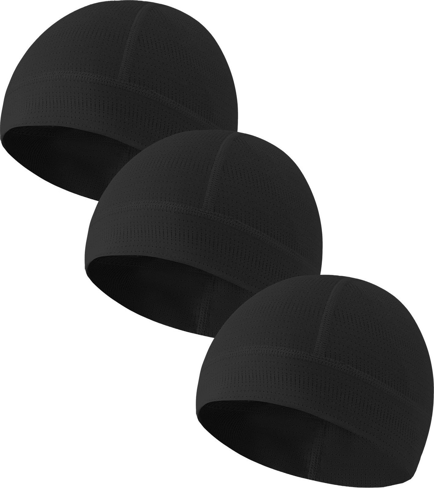 Hovyjumz 3 Pieces Lightweight Skull Cap for One Size, Set A-black,black,black