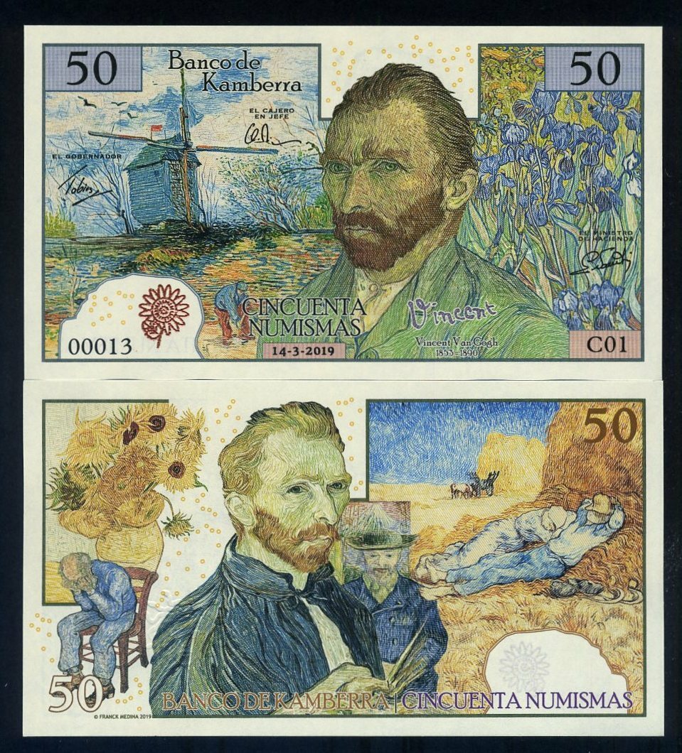 Kamberra, 50 Numismas, 2019 - Vincent van Gogh F