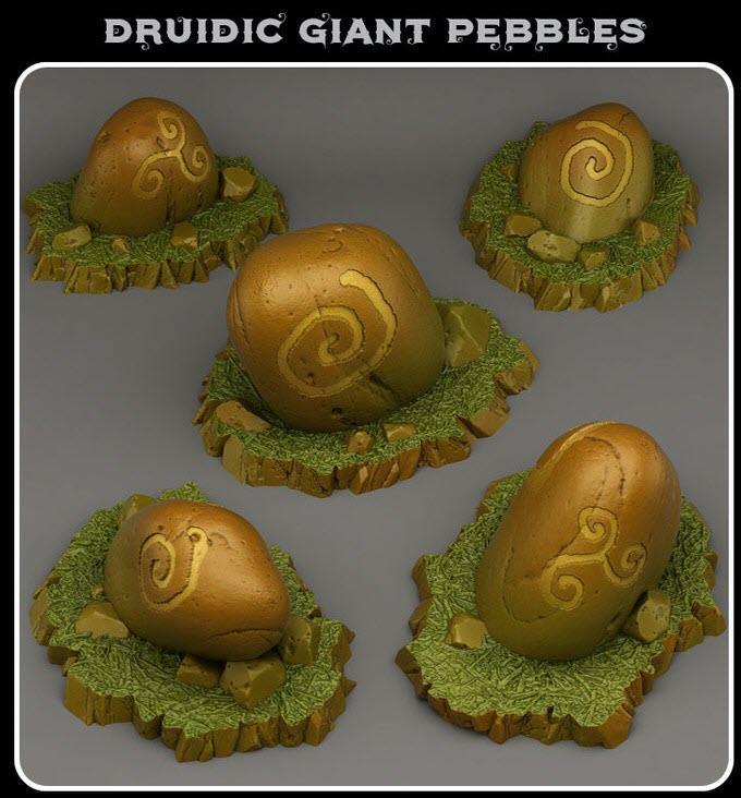 3D Printed Fantastic Plants and Rocks Druidic Giant Pebbles 28mm - 32mm D&D