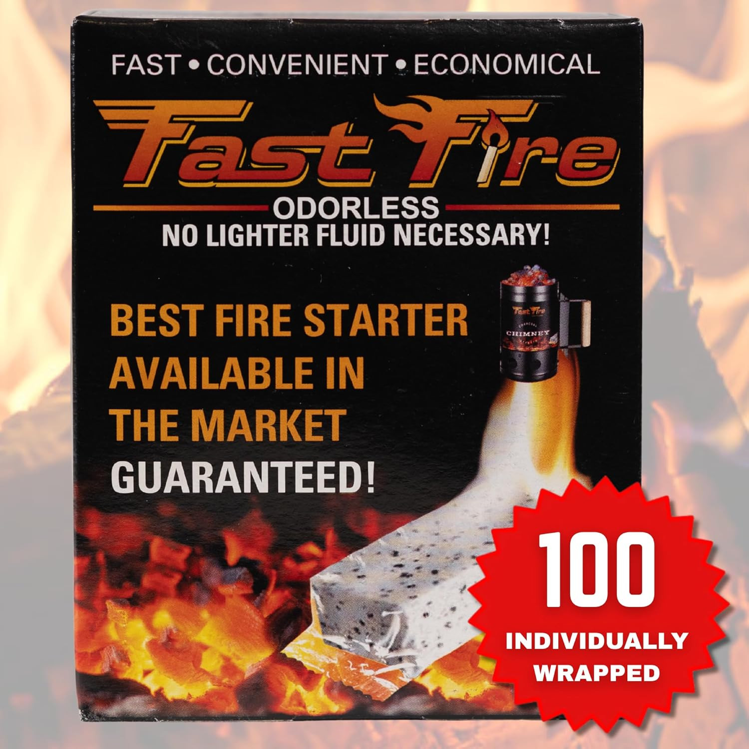 Odorless Fire Starter Cubes – Individually Wrapped Cubes for Grills, Fire Pits,
