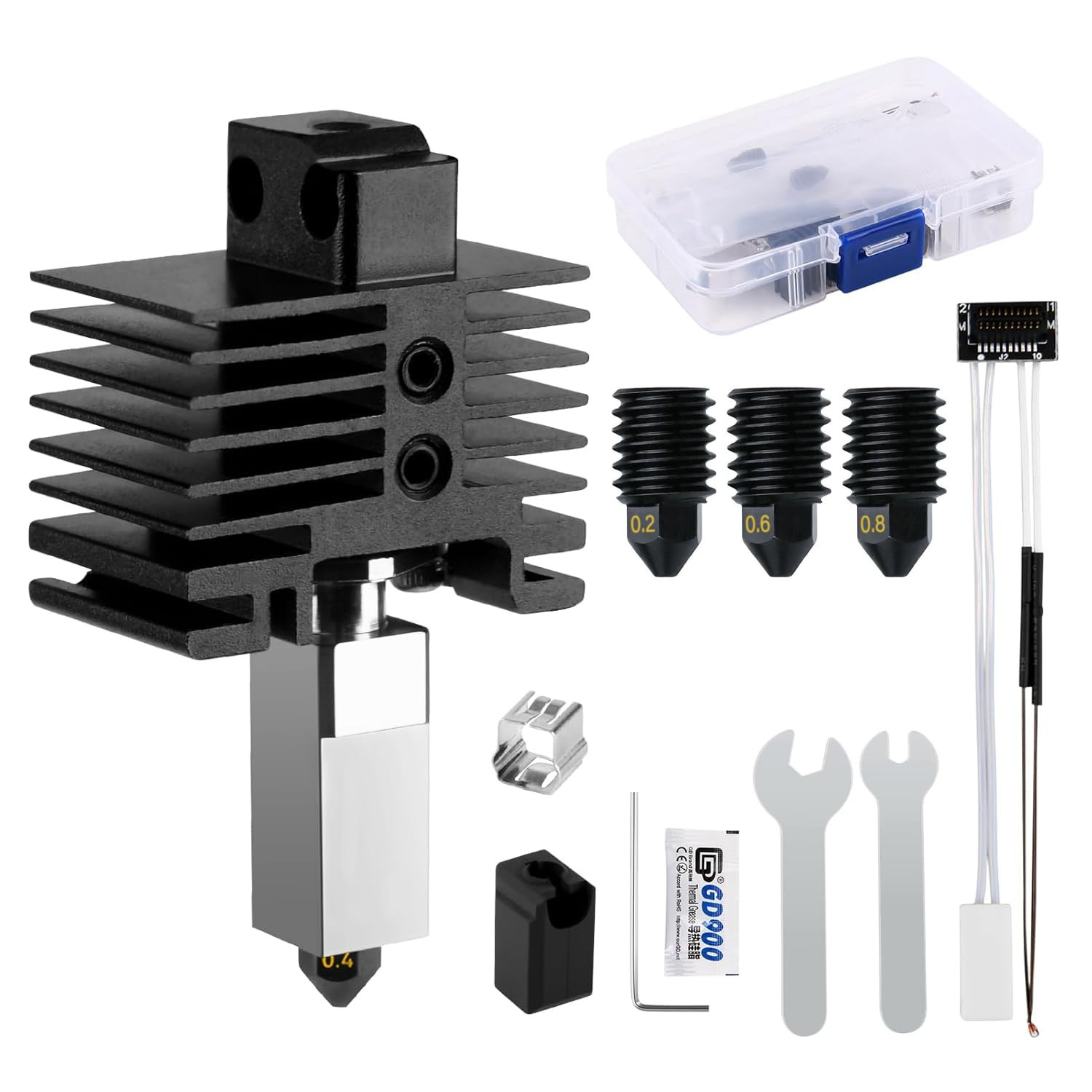 Hardened Steel Hotend Kit for Bamboo Lab P1P/P1S 3D Printer with Nozzles