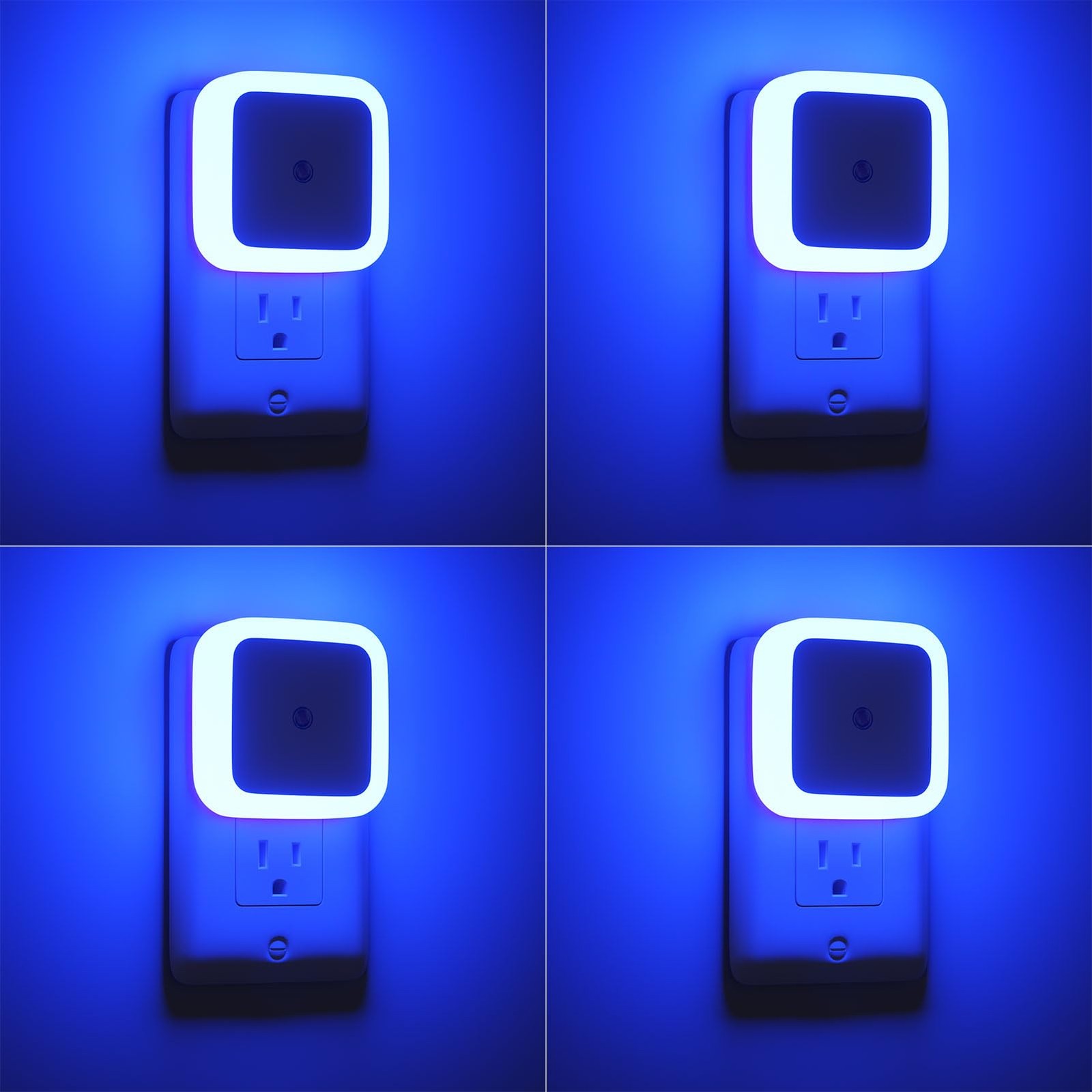 Sujeet Blue Night Light 4 Pack,Night Lights Plug into Wall 4-Pack, Nightlight...