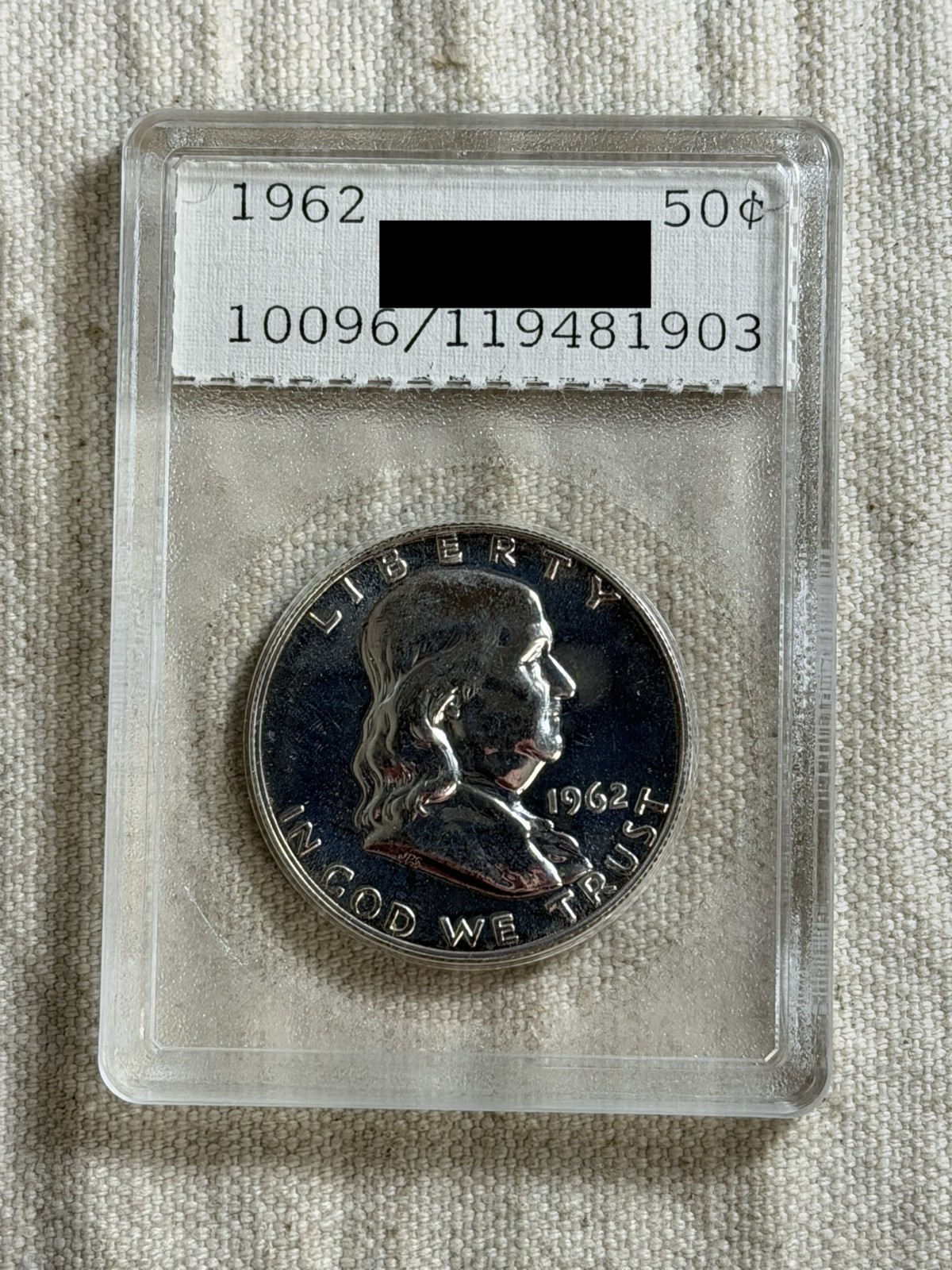 1962 Proof Franklin Half Dollar Rare NUMEX Vintage Holder Gem Proof