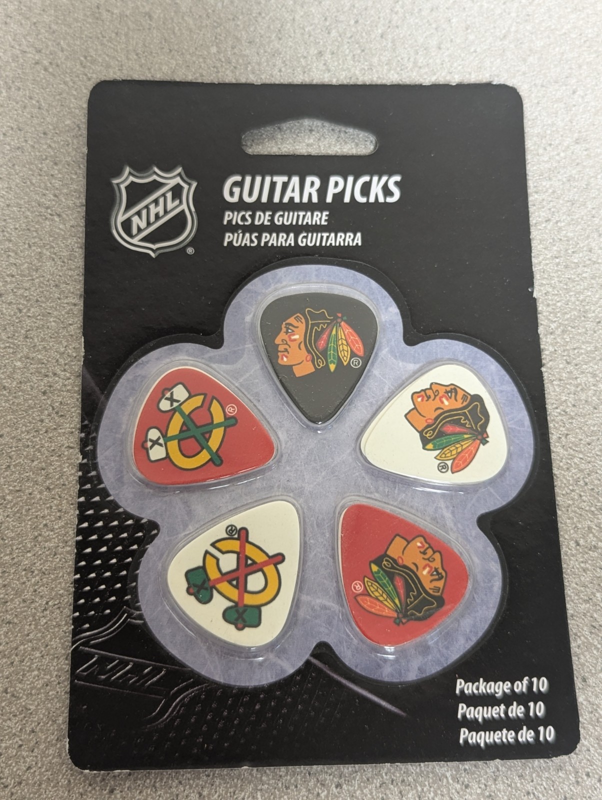 Chicago Blackhawks Guitar Picks 10-Piece Set Woodrow Music NHL Official Merch