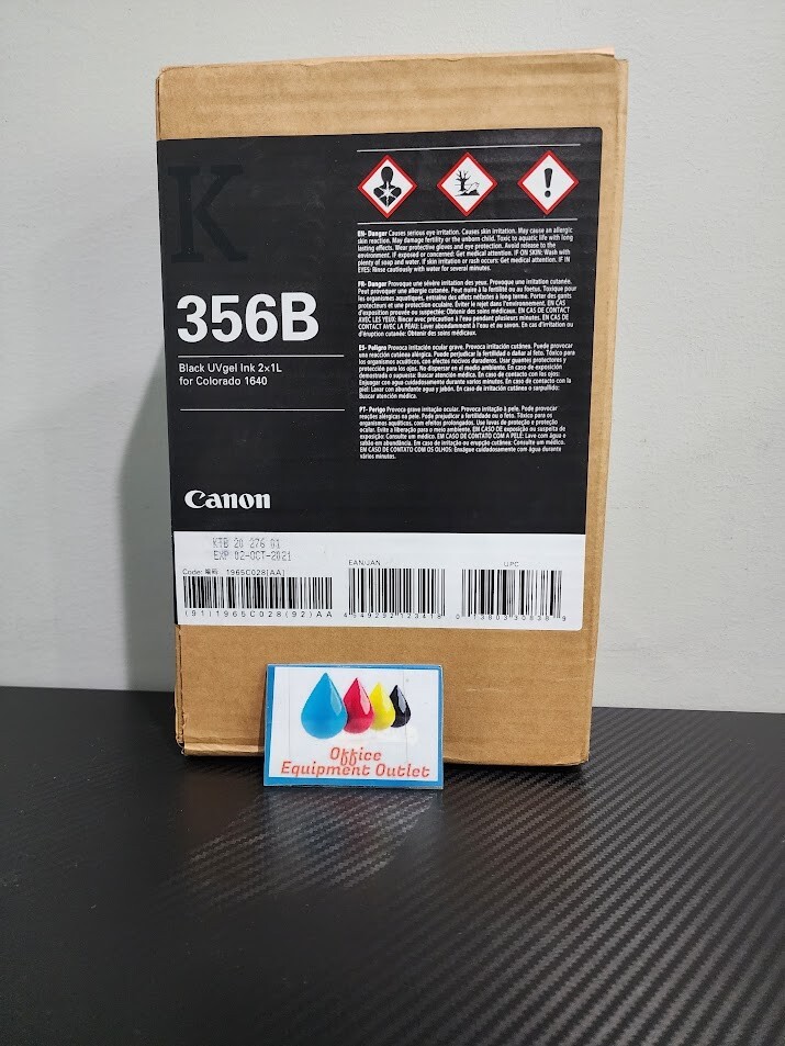OCE UVgel 356B 1070092846 OCE 356B UVGEL INK Black 2 x 1 Liter Exp 2021