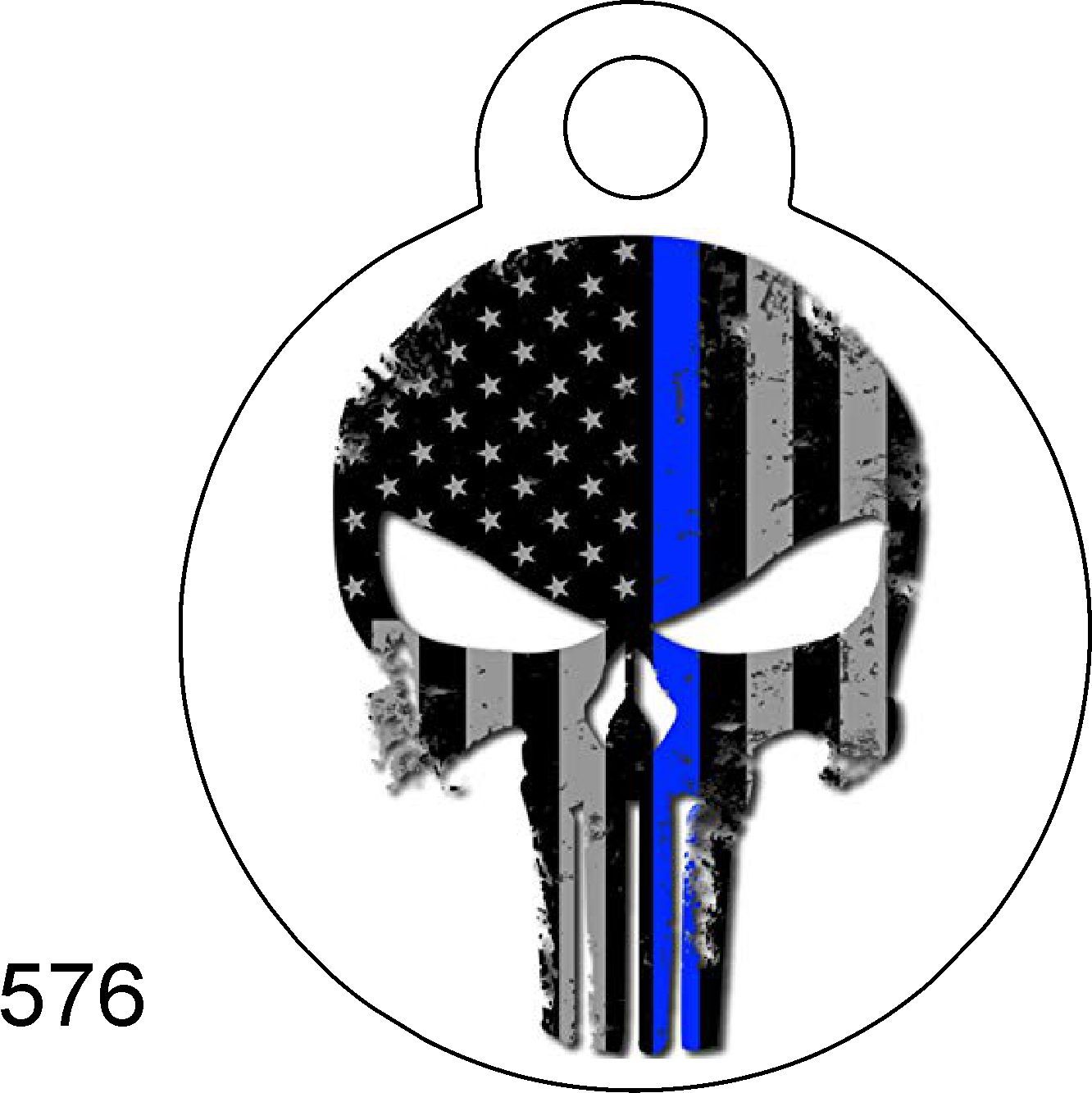 Pet Tags Personalized Pet ID tag for Dog and Cat ROUND Tags  PUNISHER police