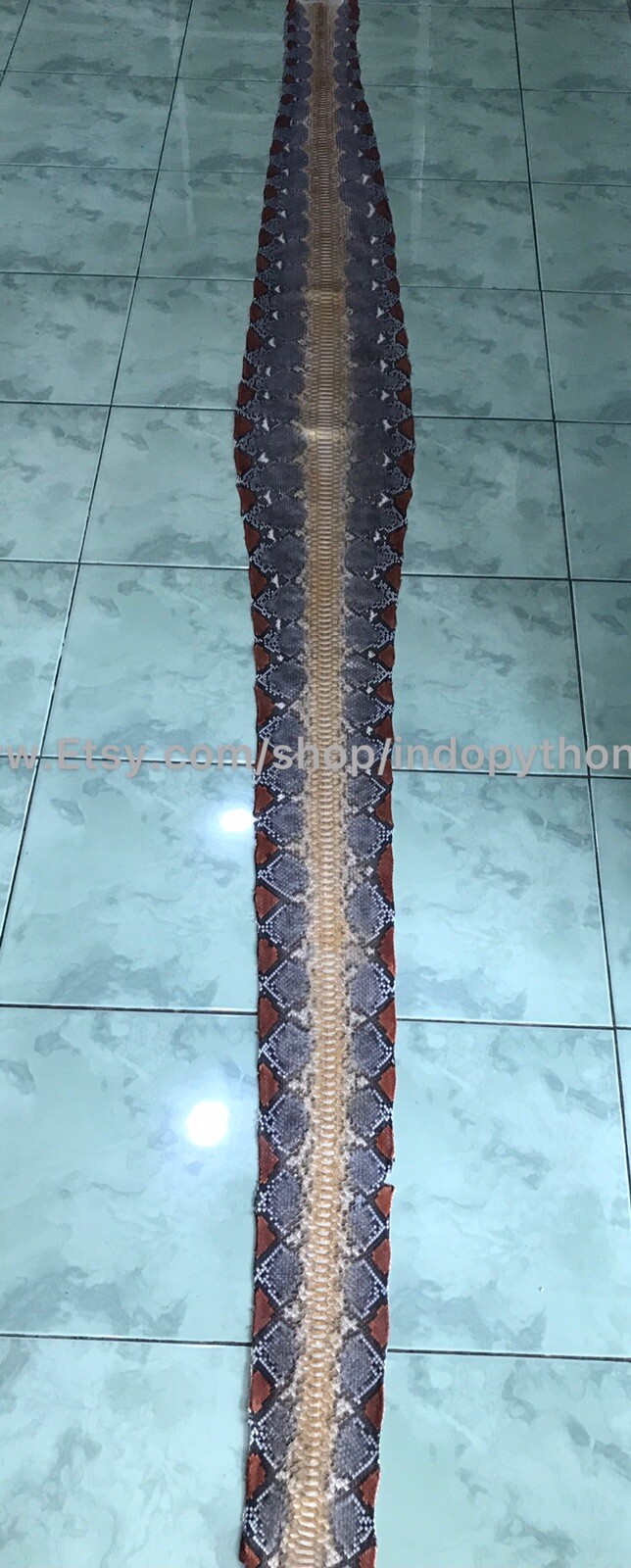 Genuine Python Leather, Exotic Snake Skin, Gray SnakeSkin, Multicolor Leather
