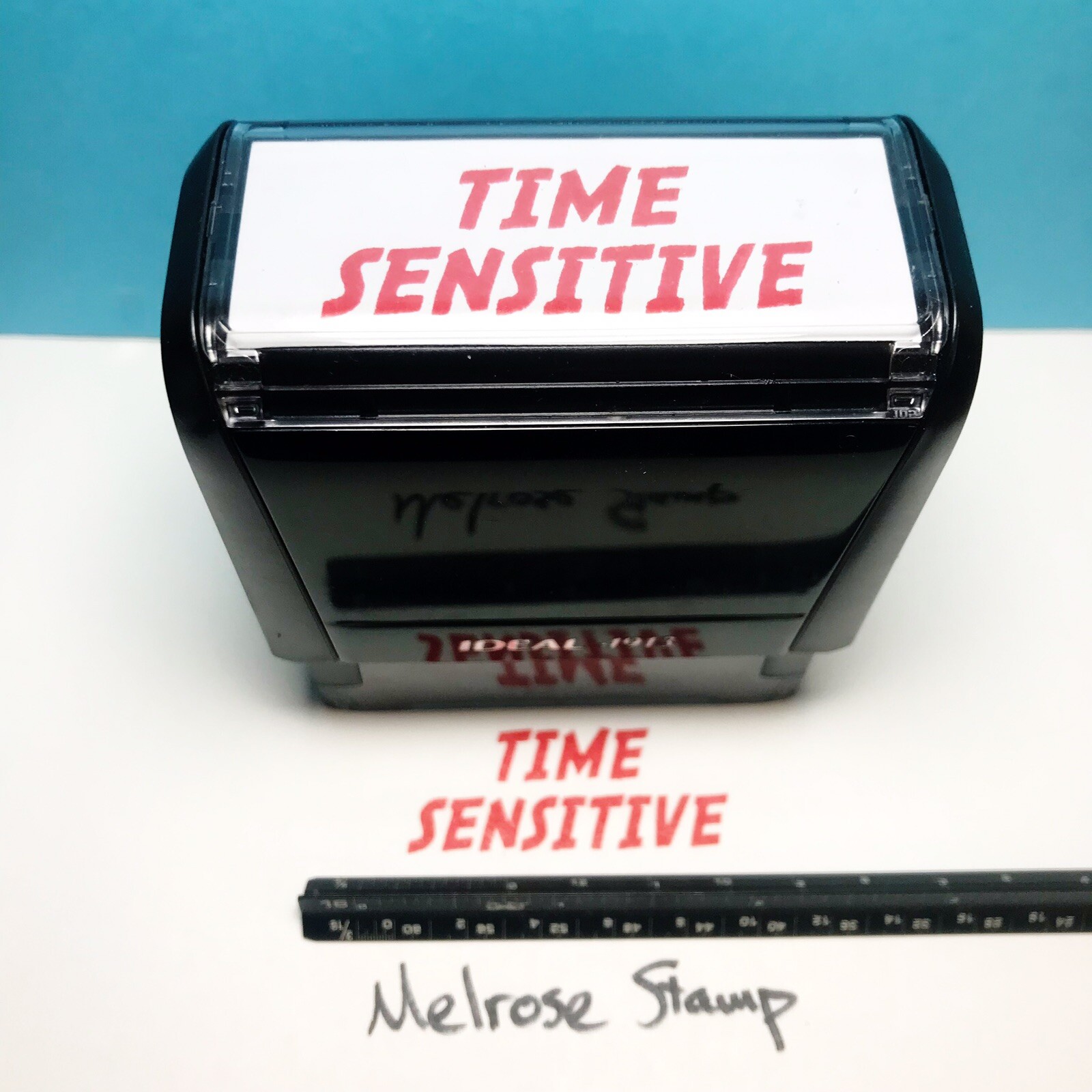 Time Sensitive Rubber Stamp Red Ink Self Inking Ideal 4913