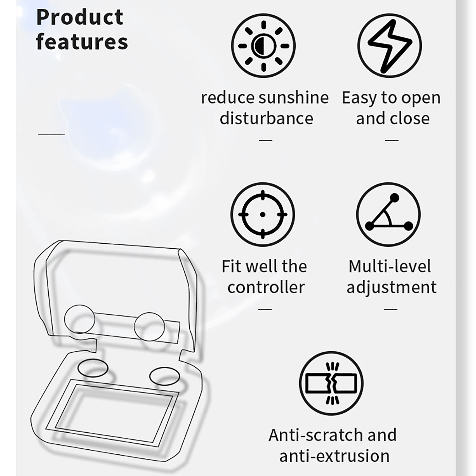 Protective Cover Screen Protector Case with Sun Hood for RC Pro Controller