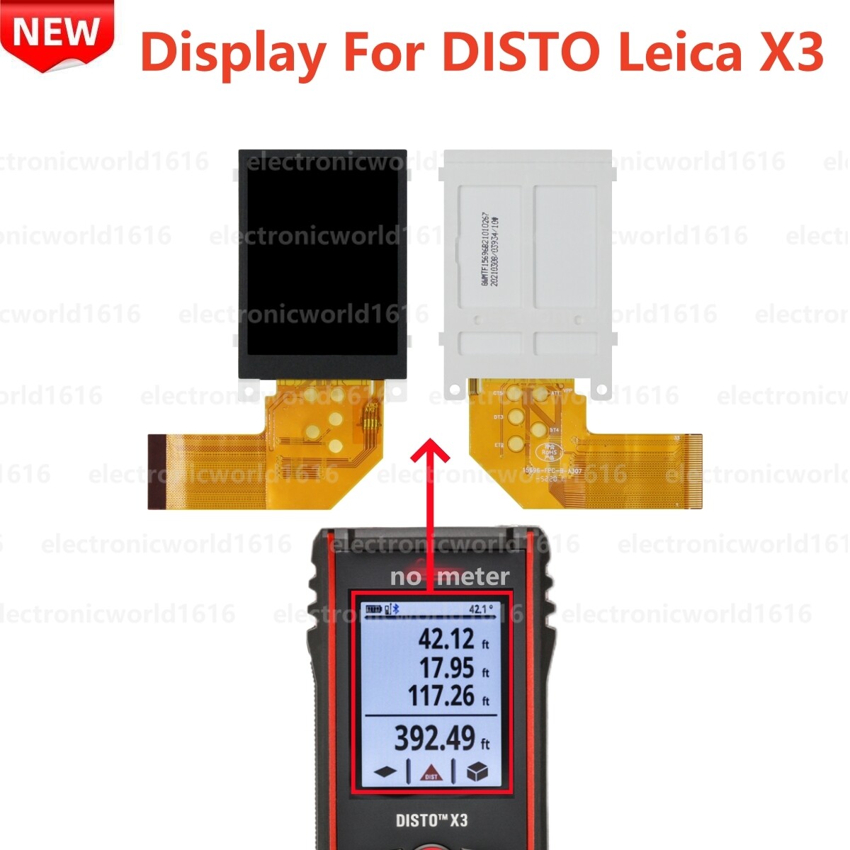 Display For Leica DISTO X3 Handheld Rugged Laser Distance Meter LCD Screen Parts