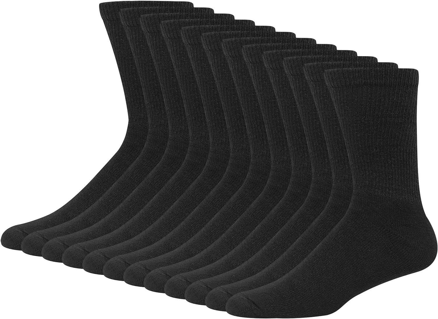 Men'S Double Tough Socks, Crew and Ankle Moisturing Wicking Socks, Black & White