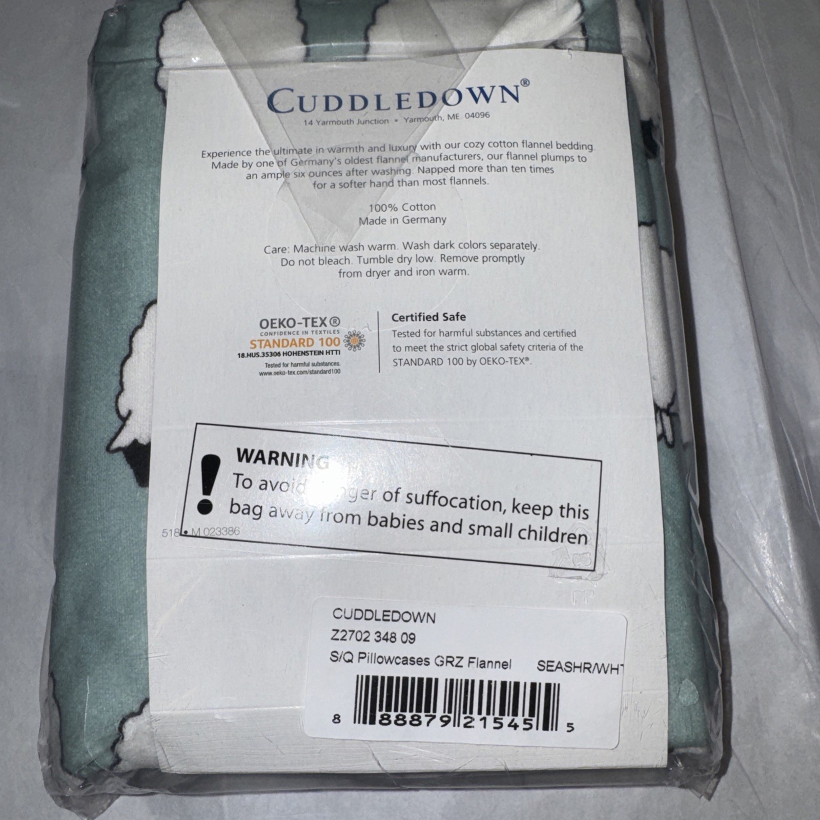 Cuddledown Flannel Pillow Case Standard Queen