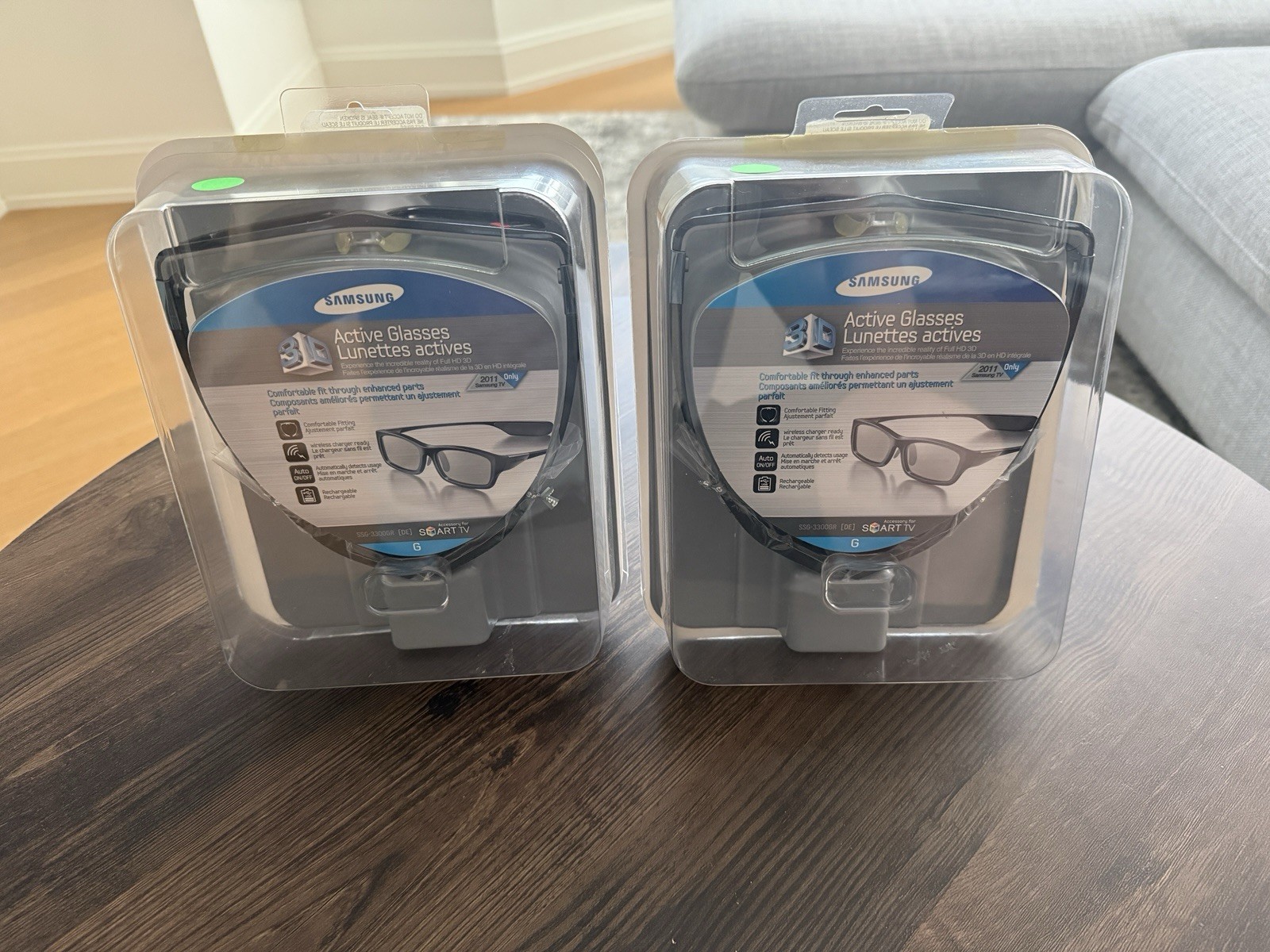NEW Lot of 2 SAMSUNG Active 3D Glasses ... SSG-3300GR...Rechargeable&Bluetooth
