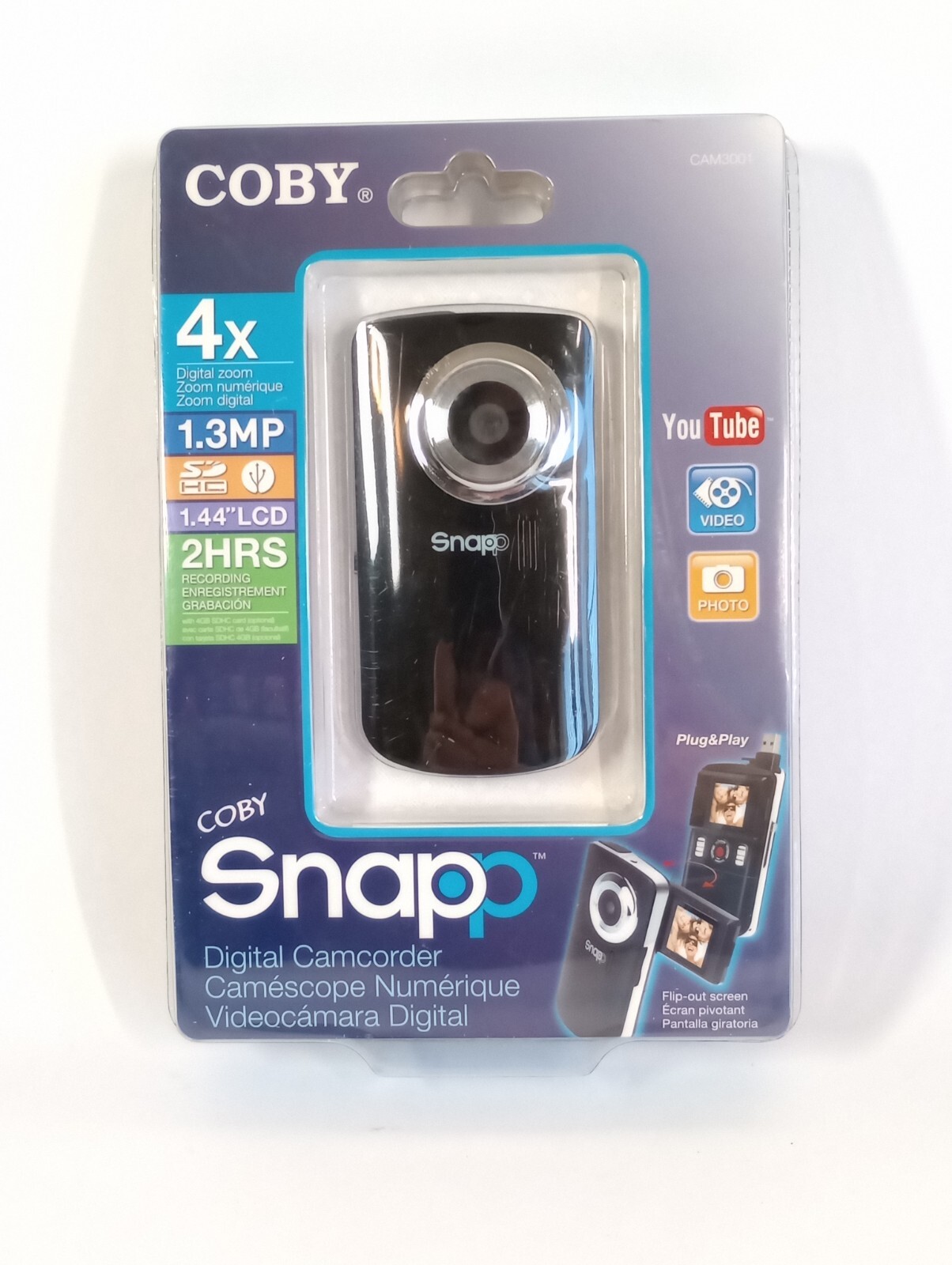 COBY Snapp 1.3mp USB AA Battery Digital Camcorder CAM3001 (SEALED Brand New)