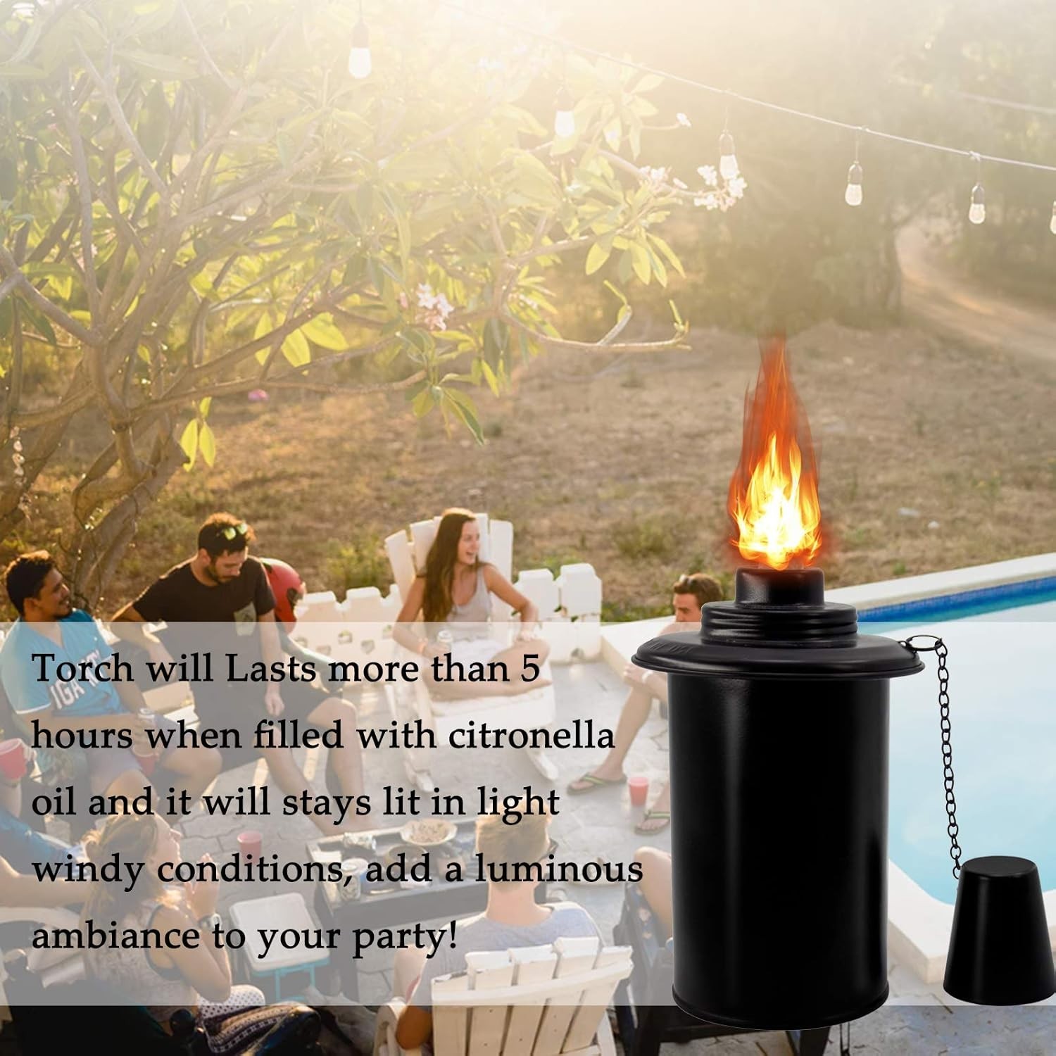 12oz Torch Replacement Canisters, Bamboo Lantern Refillable Torches, Decorati...