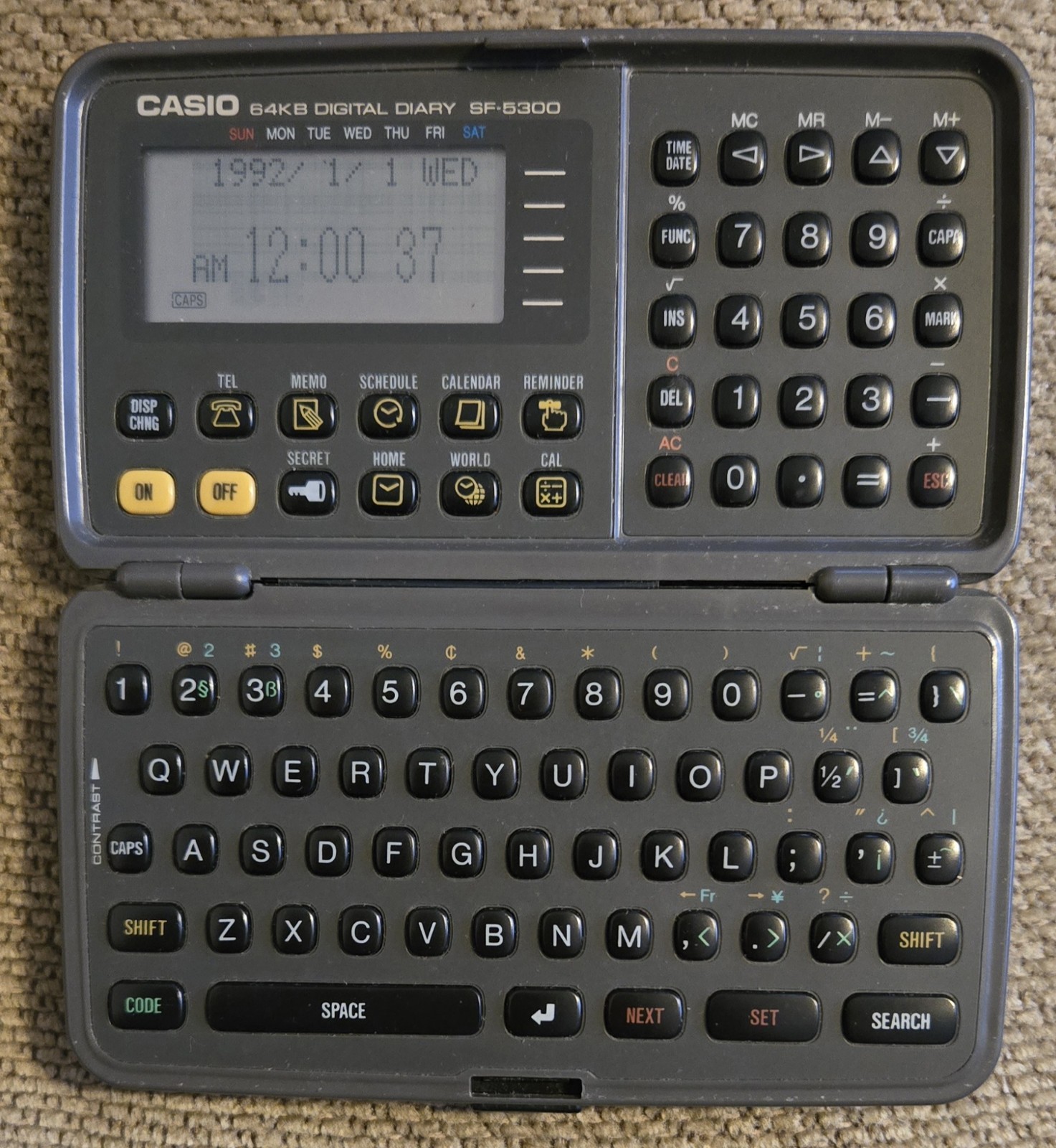 Casio Digital Diary/Organizer SF-5300 - works GREAT! Keep data Private & Secure