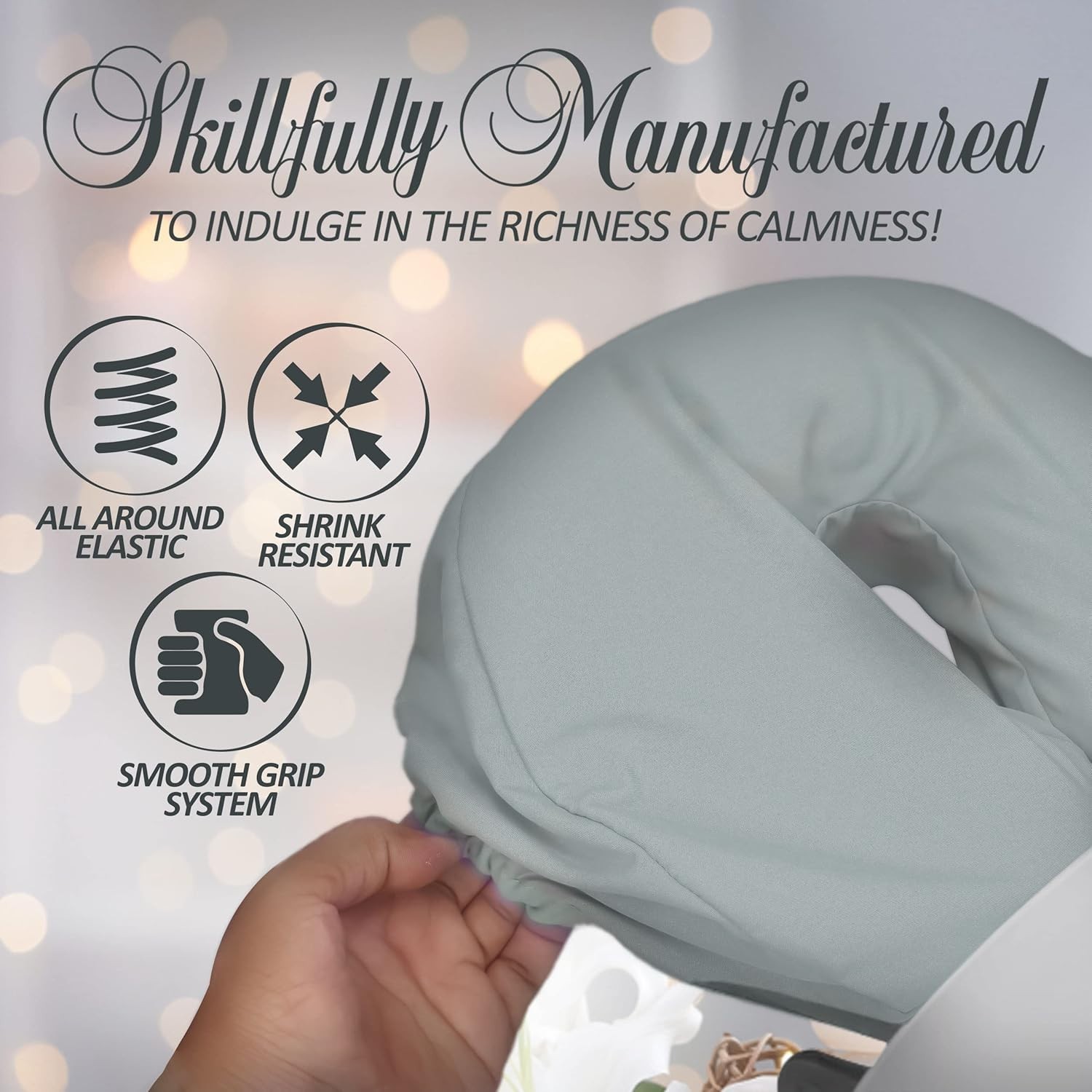 Stone Microfiber Face Rest Covers - Heavyweight & Soft, Fits Most Massage Tables