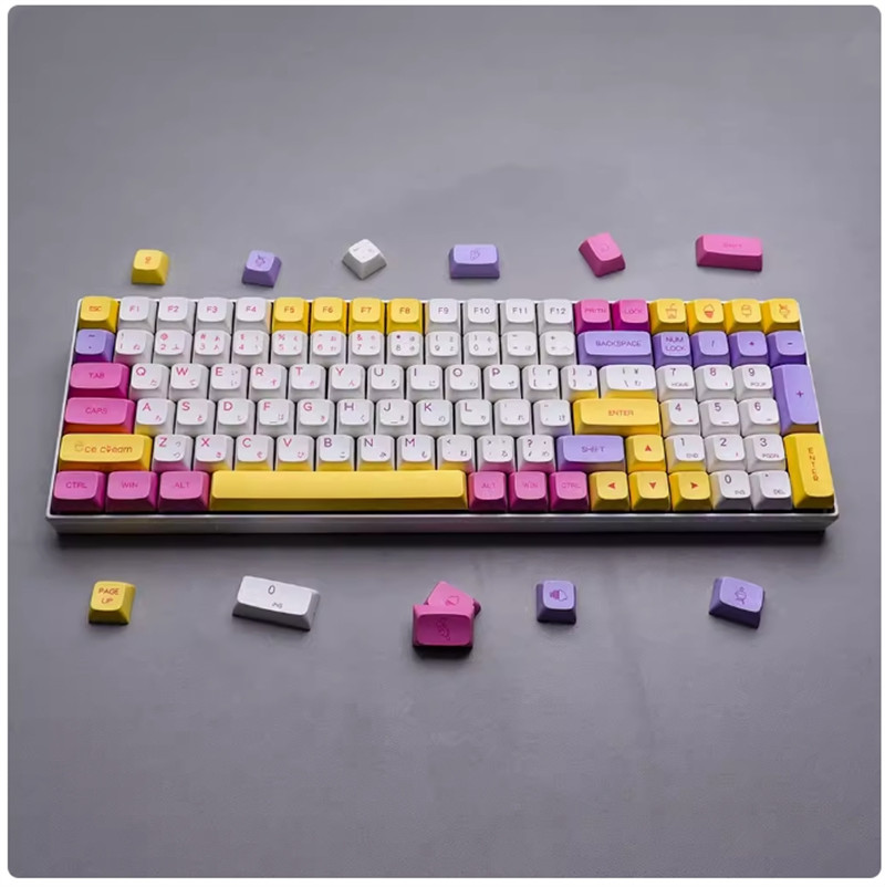 Ice Cream Keycaps XDA Profile 136 Keys DYE-SUB PBT Keycaps For MX Keyboard