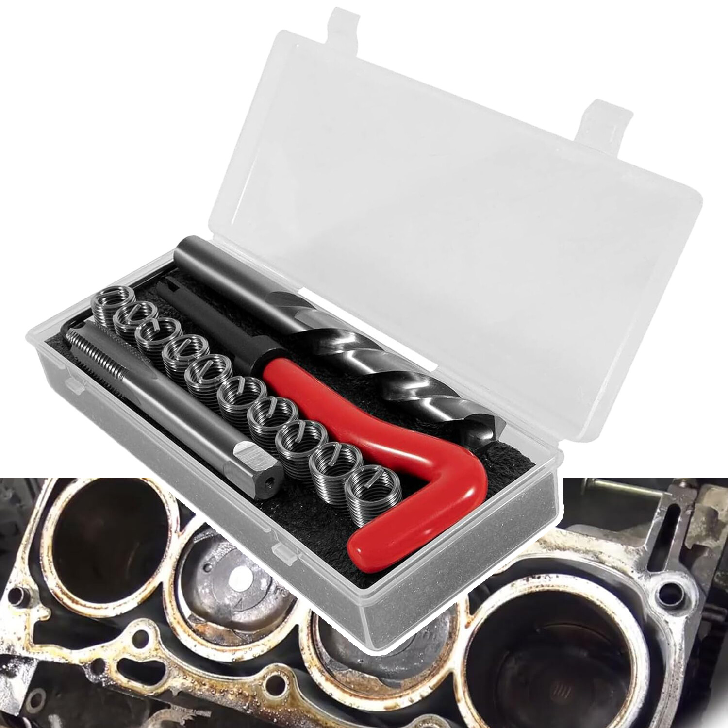 Head Thread Bolt Repair Tool Kit 1420 for Honda B16 Engine, Toyota M11.5mm x 1.5