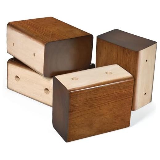 Wood Bed Risers () 4 inch Brown