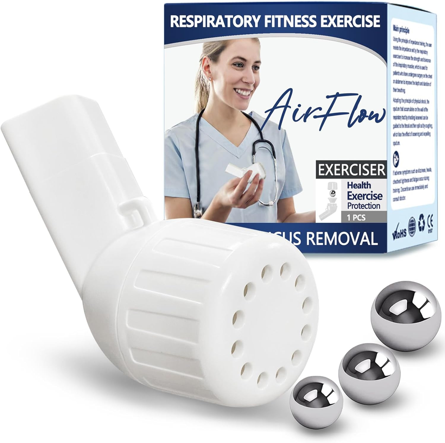 Breathing Exercise Device for Lungs, Natural Mucus Clearance and Lung Expansion