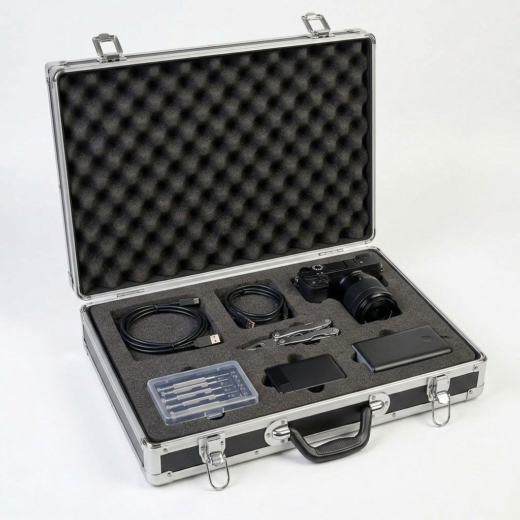 Professional Aluminum Hard Case 23" Customizable DIY Foam Equipment Box