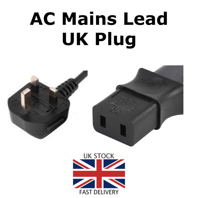 REVOX / AKAI Replacement mains lead for Vintage Hi-Fi equipment 2 pin to UK plug