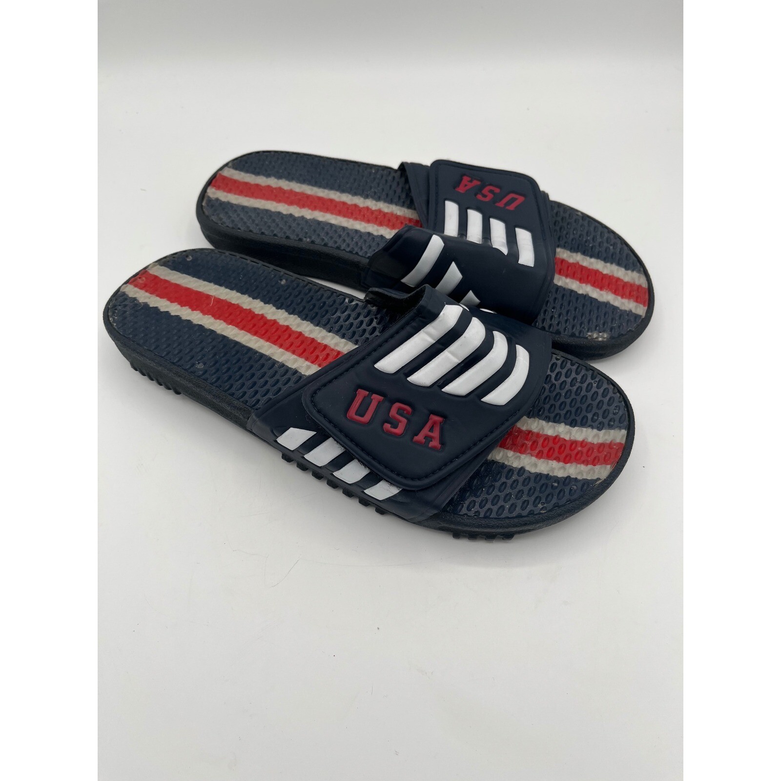 Sonoma USA Slides Sandals Patriotic Red White Blue Mens Size 10 Shoes