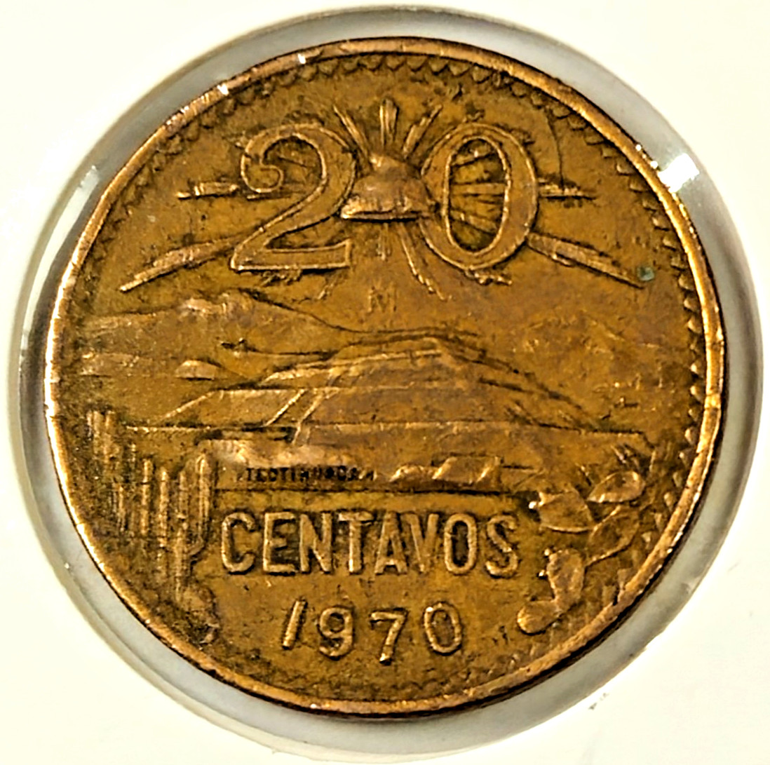 1970 Mexico 20 Centavos BN